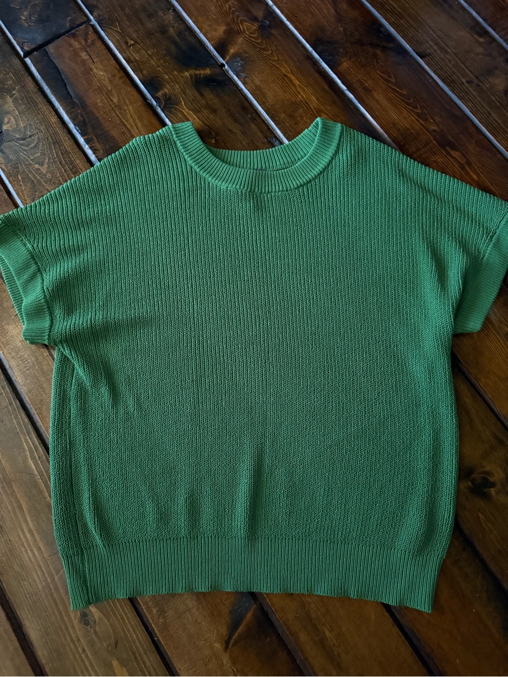 Terra & Sky Emerald Green Short-Sleeve Crewneck Sweater